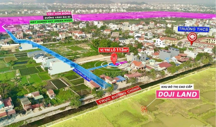 Khu đô thị Doji Hoa Động có quy mô 26ha tại trung tâm thành phố Thủy Nguyên